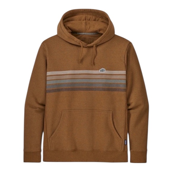 Patagonia Other - Patagonia Line Logo Ridge Stripe Uprisal Hoodie in Brown | LARGE